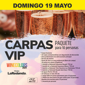 (Carpa VIP) Wine Colors Music Fest - Domingo, 19 de mayo de 2024