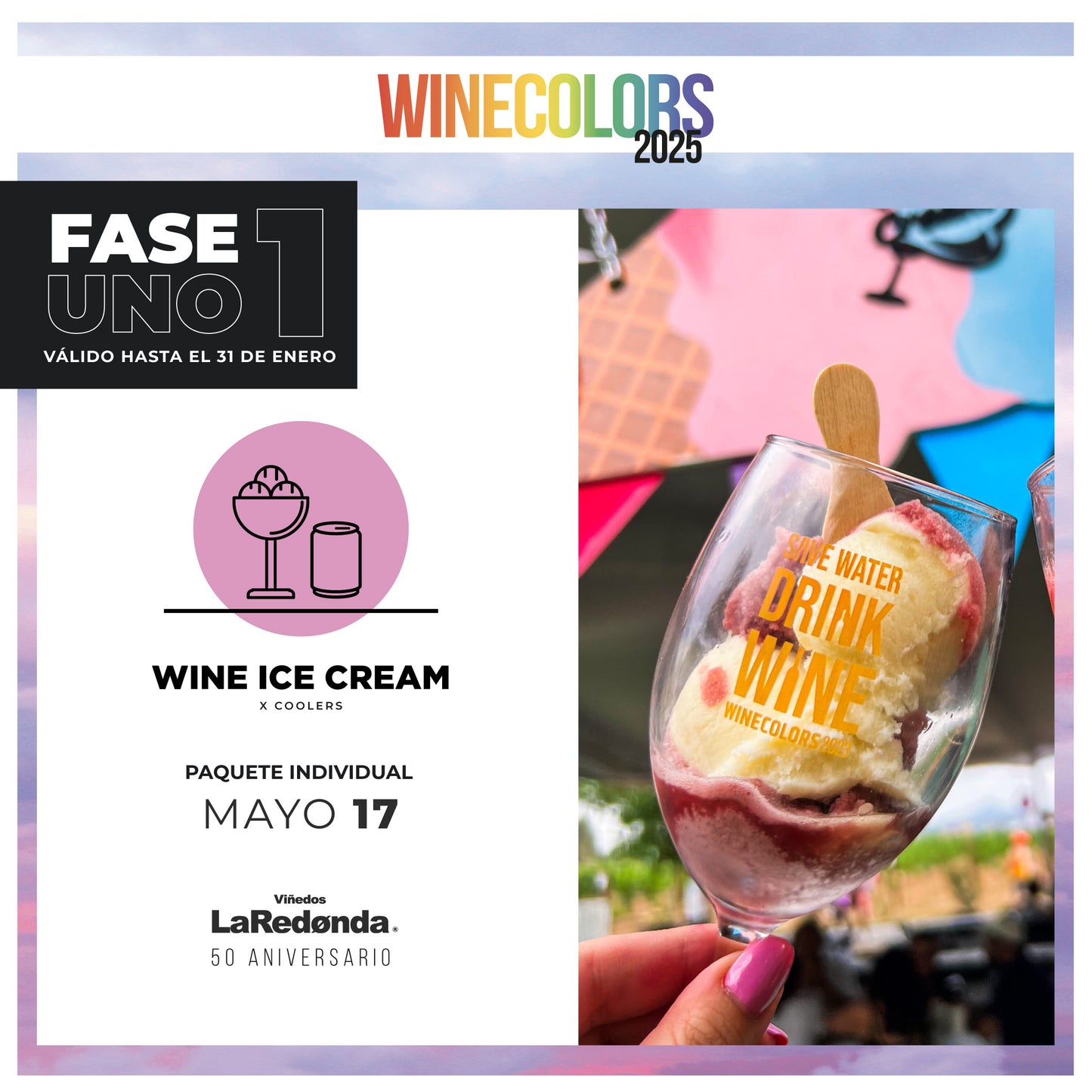 (Wine & Ice Cream x Coolers) Wine Colors Music Fest - Sábado, 17 de mayo de 2025