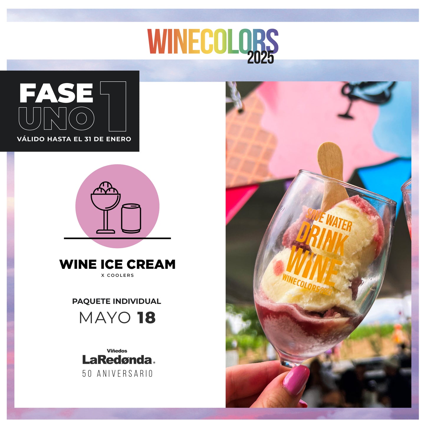 (Wine & Ice Cream x Coolers) Wine Colors Music Fest - Domingo, 18 de mayo de 2025