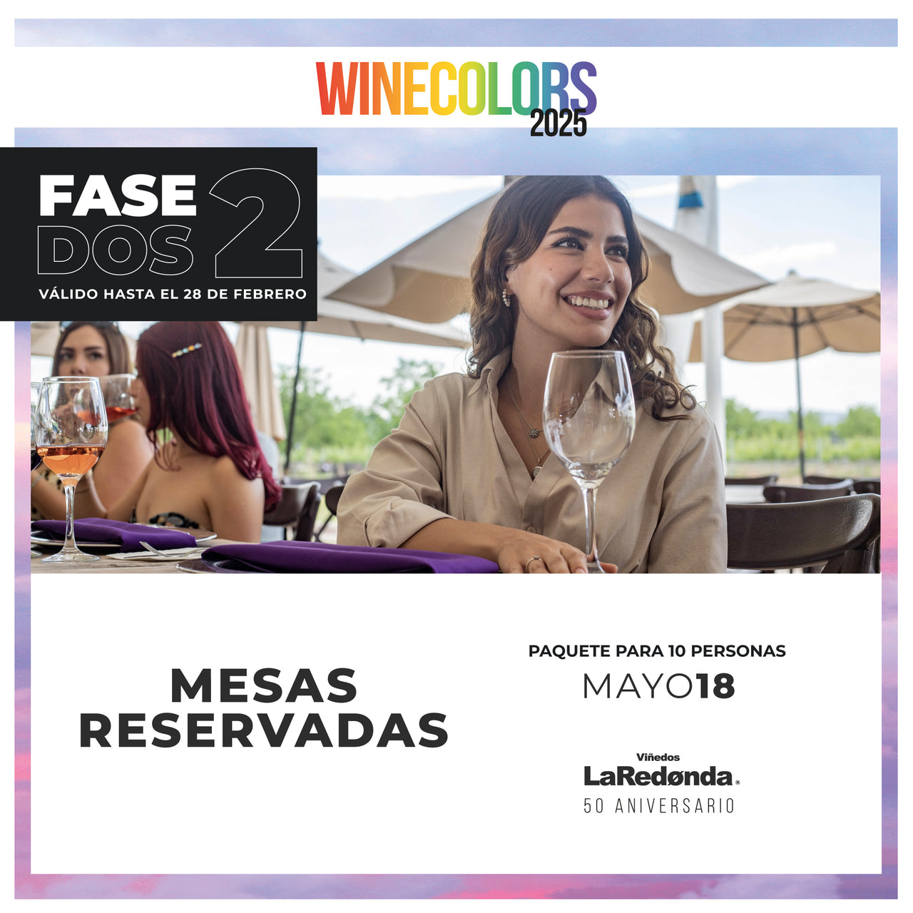 (Mesa Reservada) Wine Colors Music Fest - Domingo, 18 de mayo de 2025