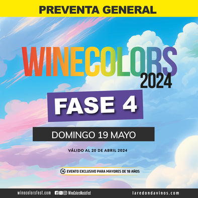 Preventa General Wine Colors Music Fest - Domingo, 19 de mayo de 2024