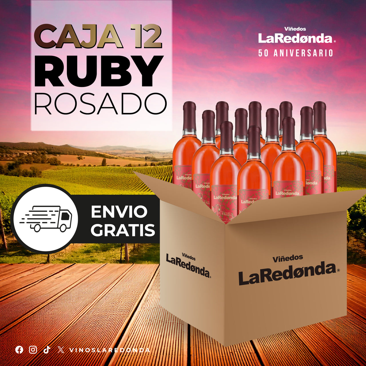 Caja de 12 Rosado Ruby