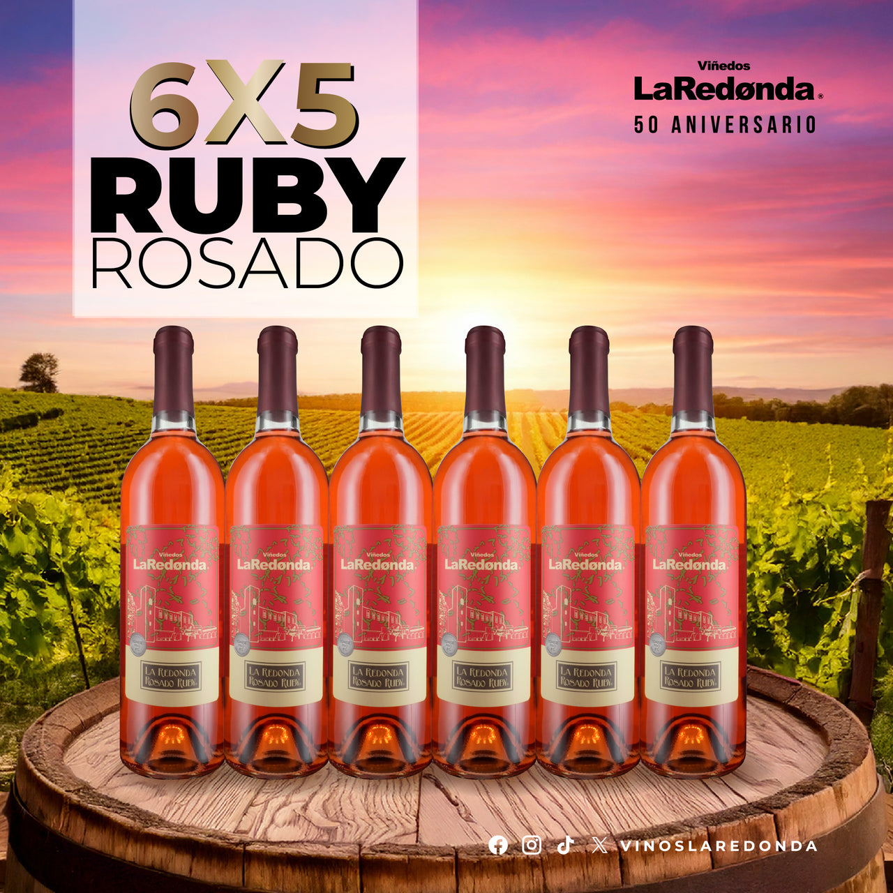 Caja de 6 Rosado Ruby
