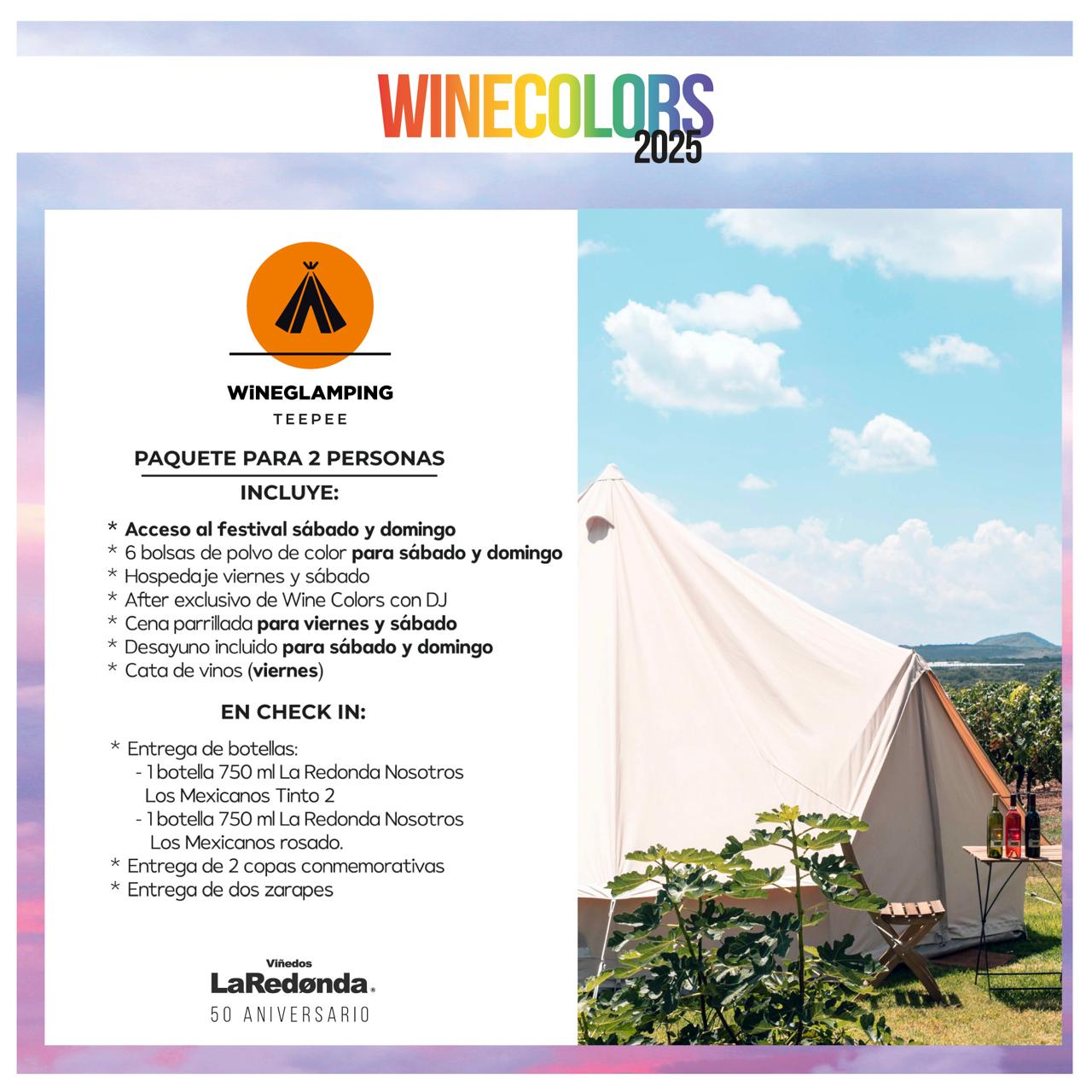 (Wine Glamping - Teepee) Wine Colors Music Fest 2025